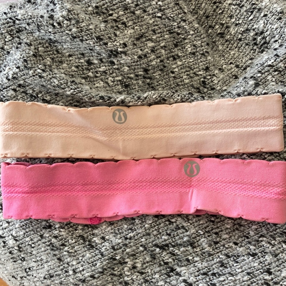 Two lululemon pink headbands